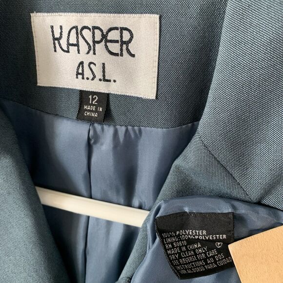 Kasper ASL 2 Piece Pants Suite 12 Short Sleeve Lined Office Career Corp Vintage - Picture 3 of 16
